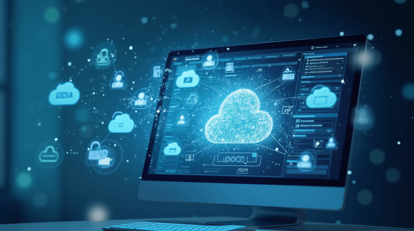 Stockage cloud des archives de vidéosurveillance sur un écran d'ordinateur