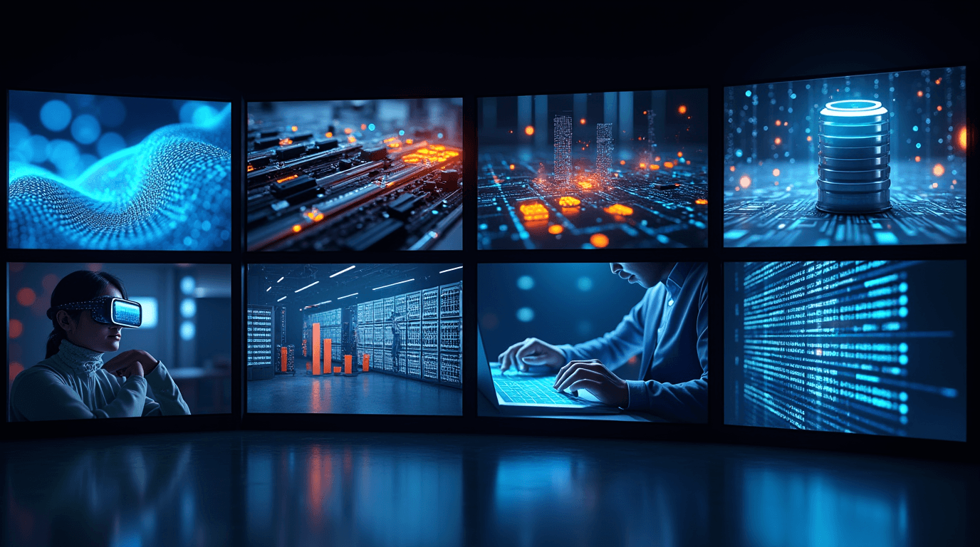 Collage digital que simboliza la transcodificación de vídeo