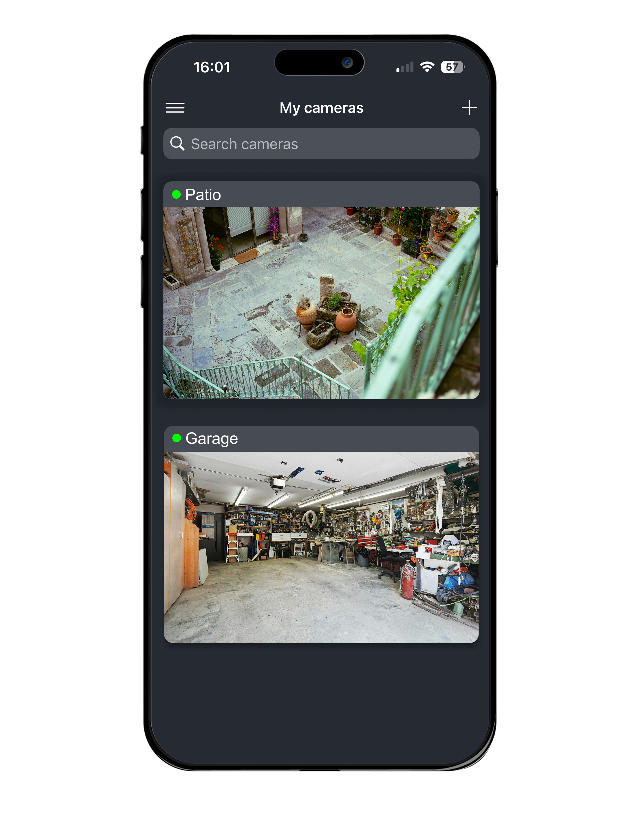 Smartphone with video surveillance app