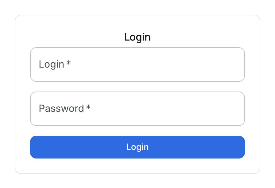 The login form
