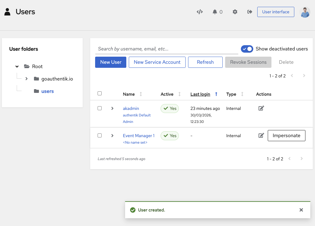 authentik-22-user-created