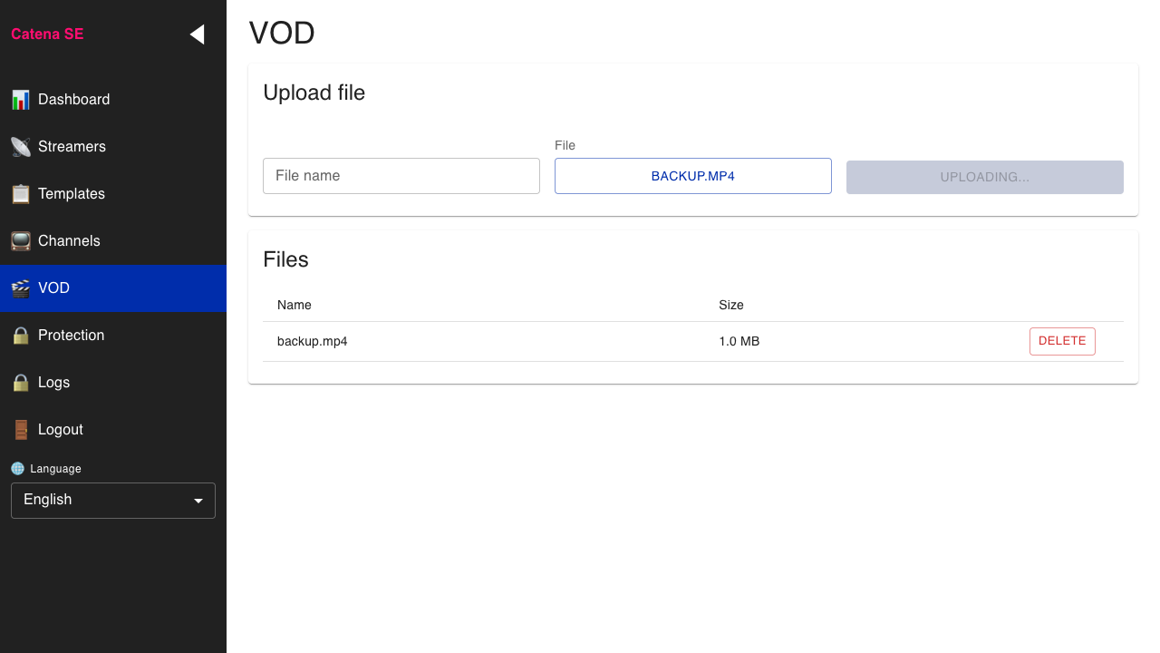 File uploaded to VOD