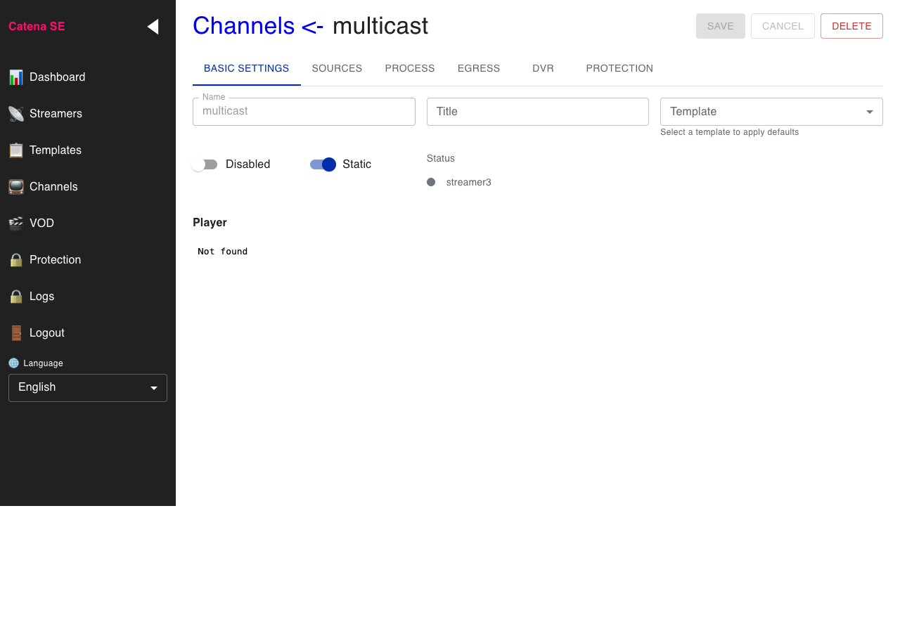 Created channel page