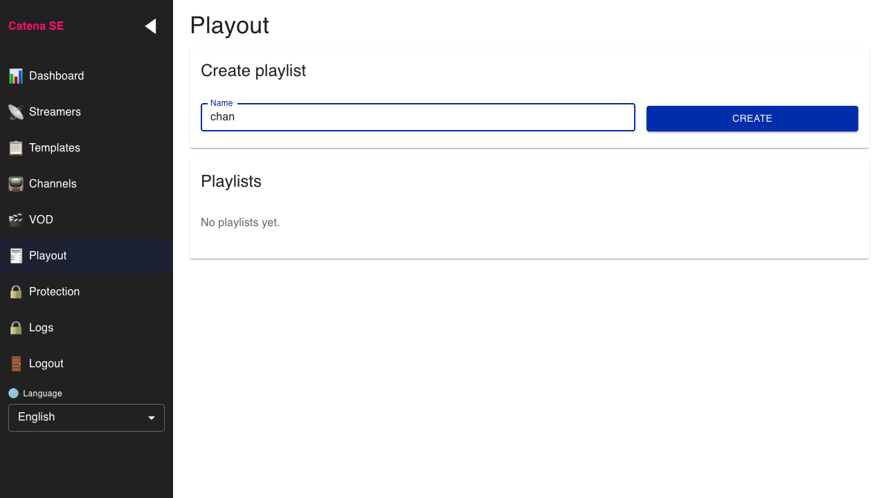 New playout form