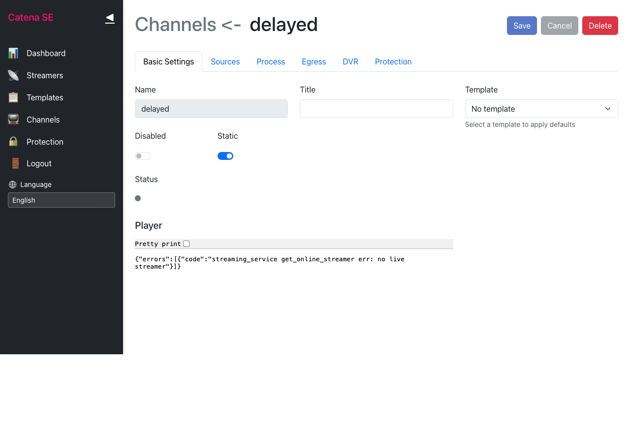 Created channel page