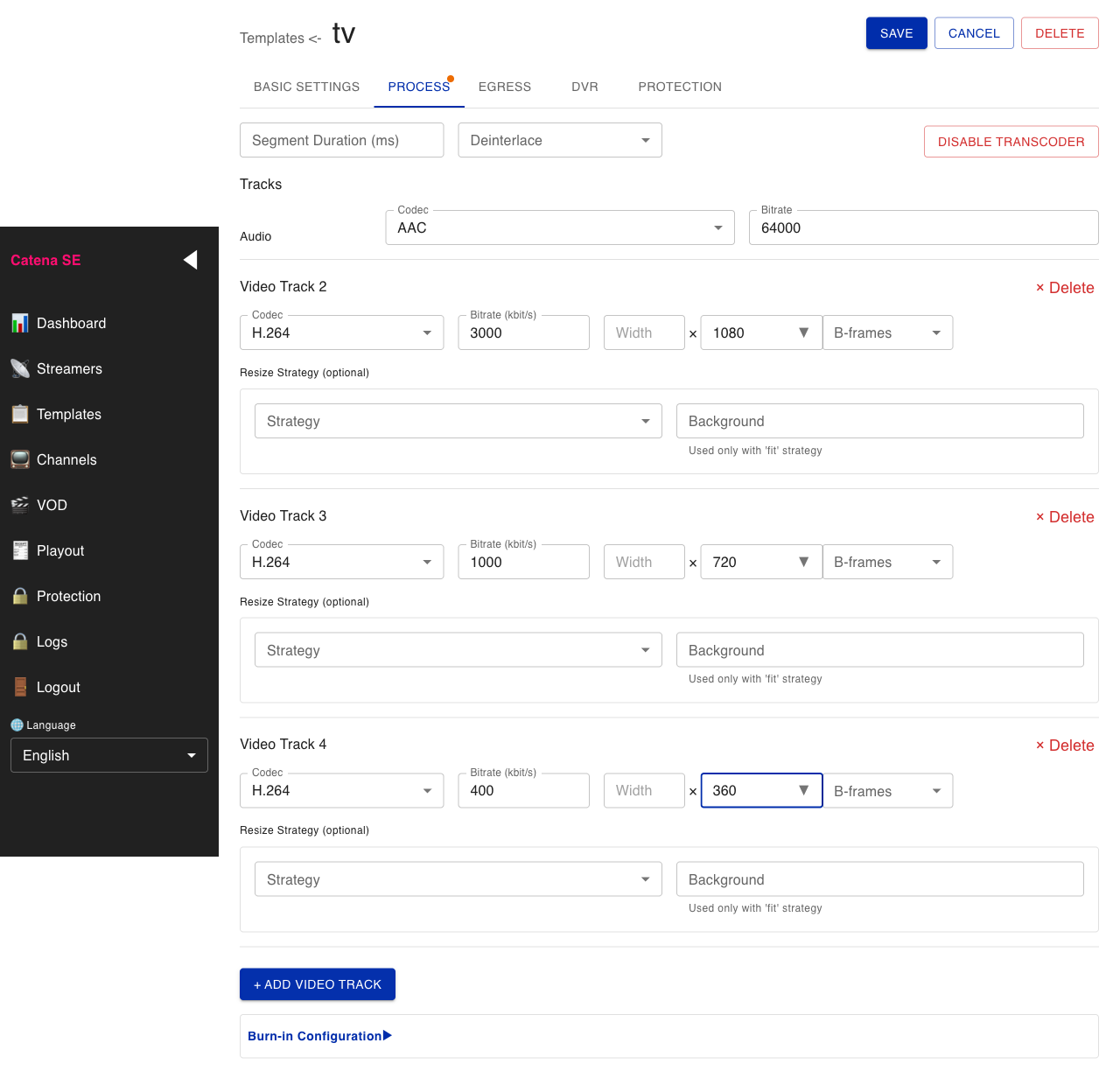 Template transcoder: three qualities