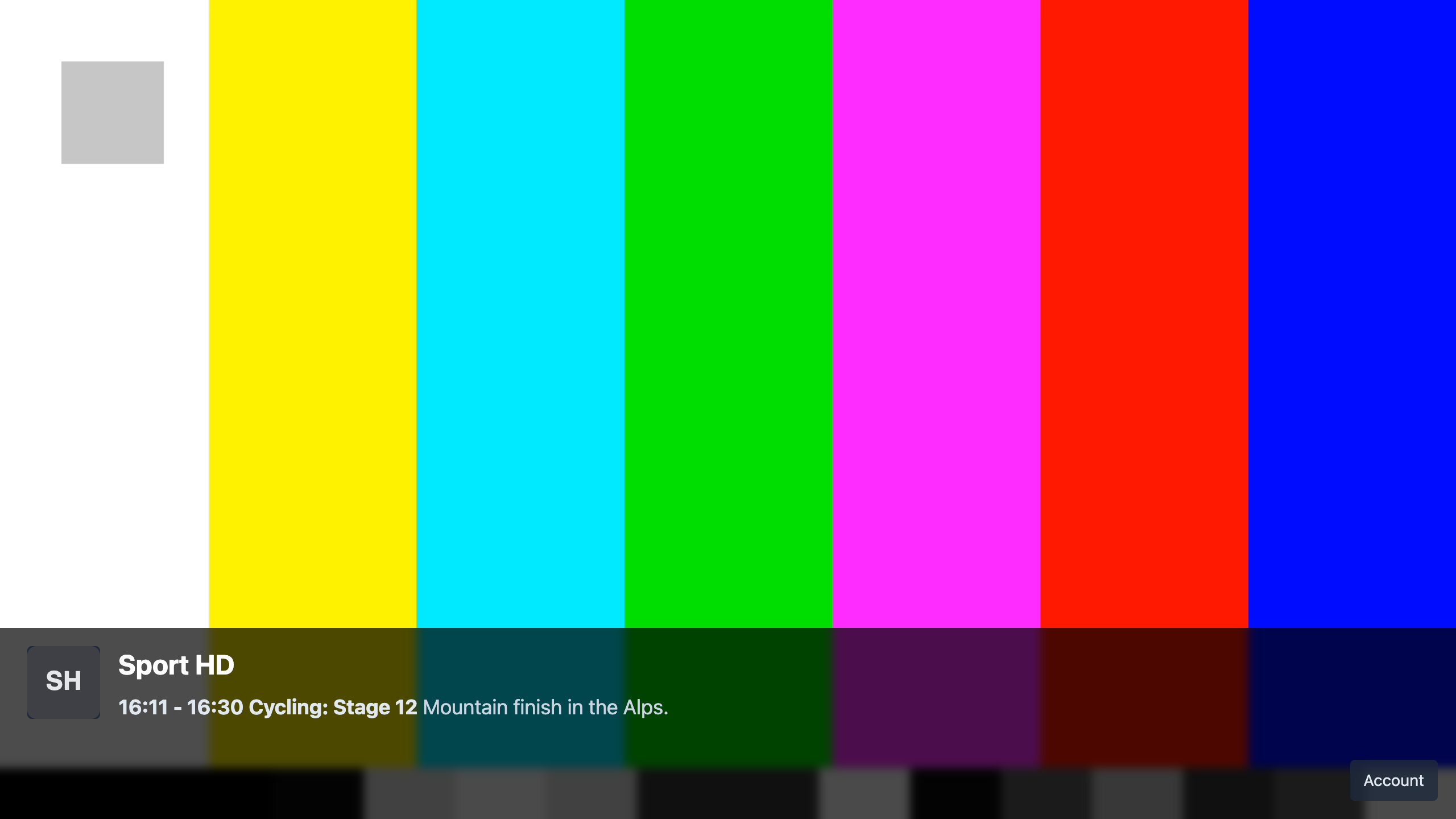 The storefront player with the channel hint
