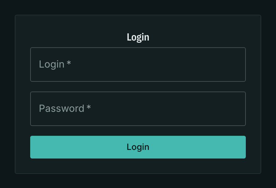 The login form on a freshly installed machine