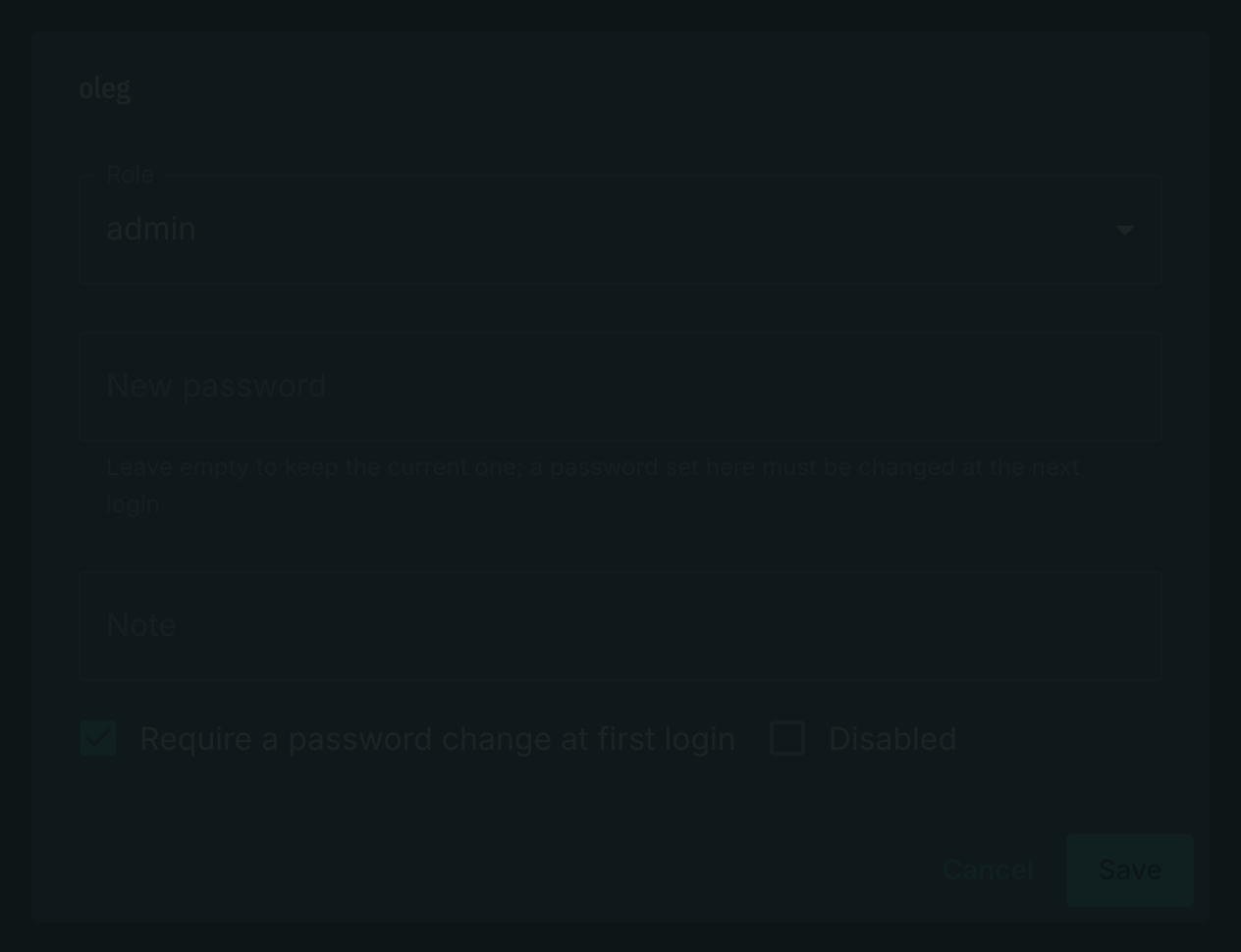 Editing an administrator account