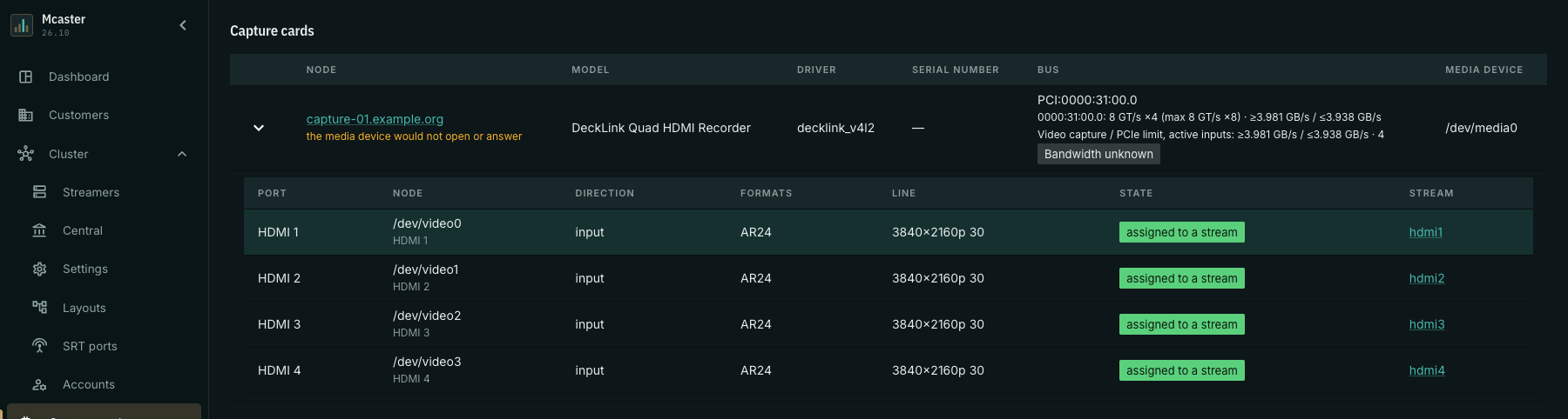 Probe failure: current bandwidth is unknown