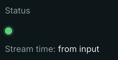 Stream time under the stream status