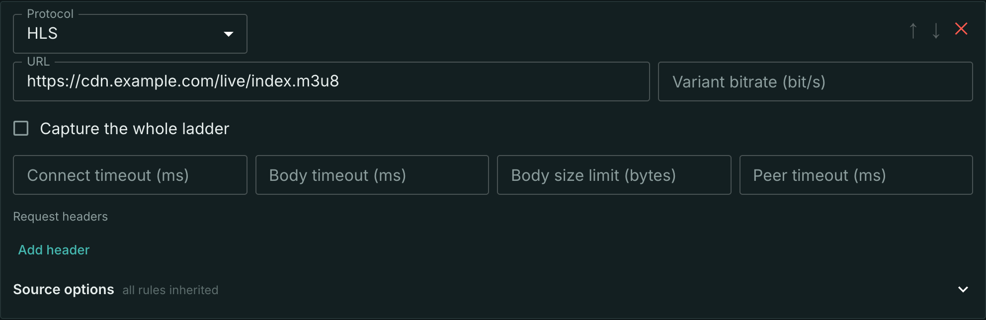 Adding an HLS input