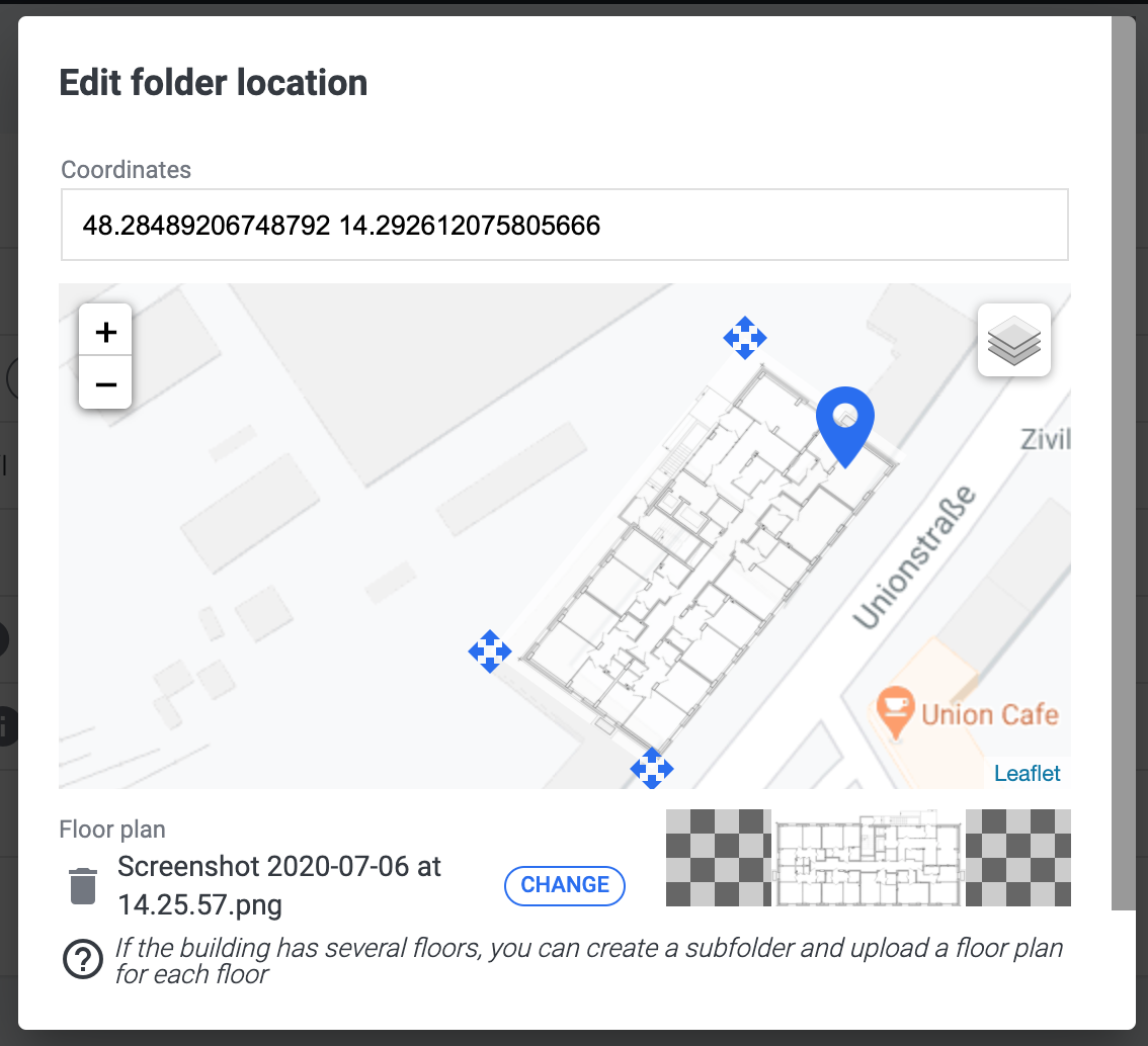 Adding cameras to floor plans