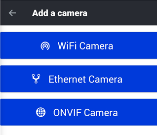 Selecting the way to add the camera