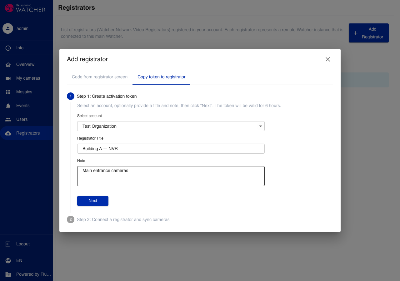 Token — step 1