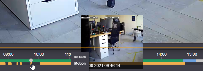 Motion event marks on the timeline