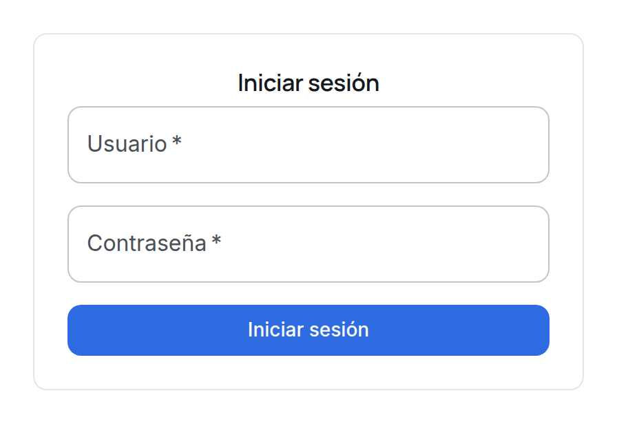 El formulario de acceso