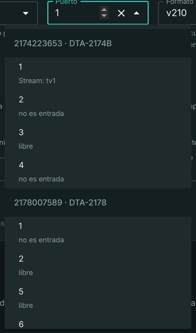 Elegir un puerto