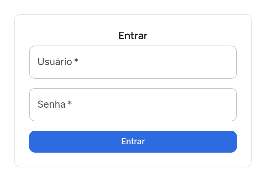 O formulário de acesso em uma máquina recém-instalada