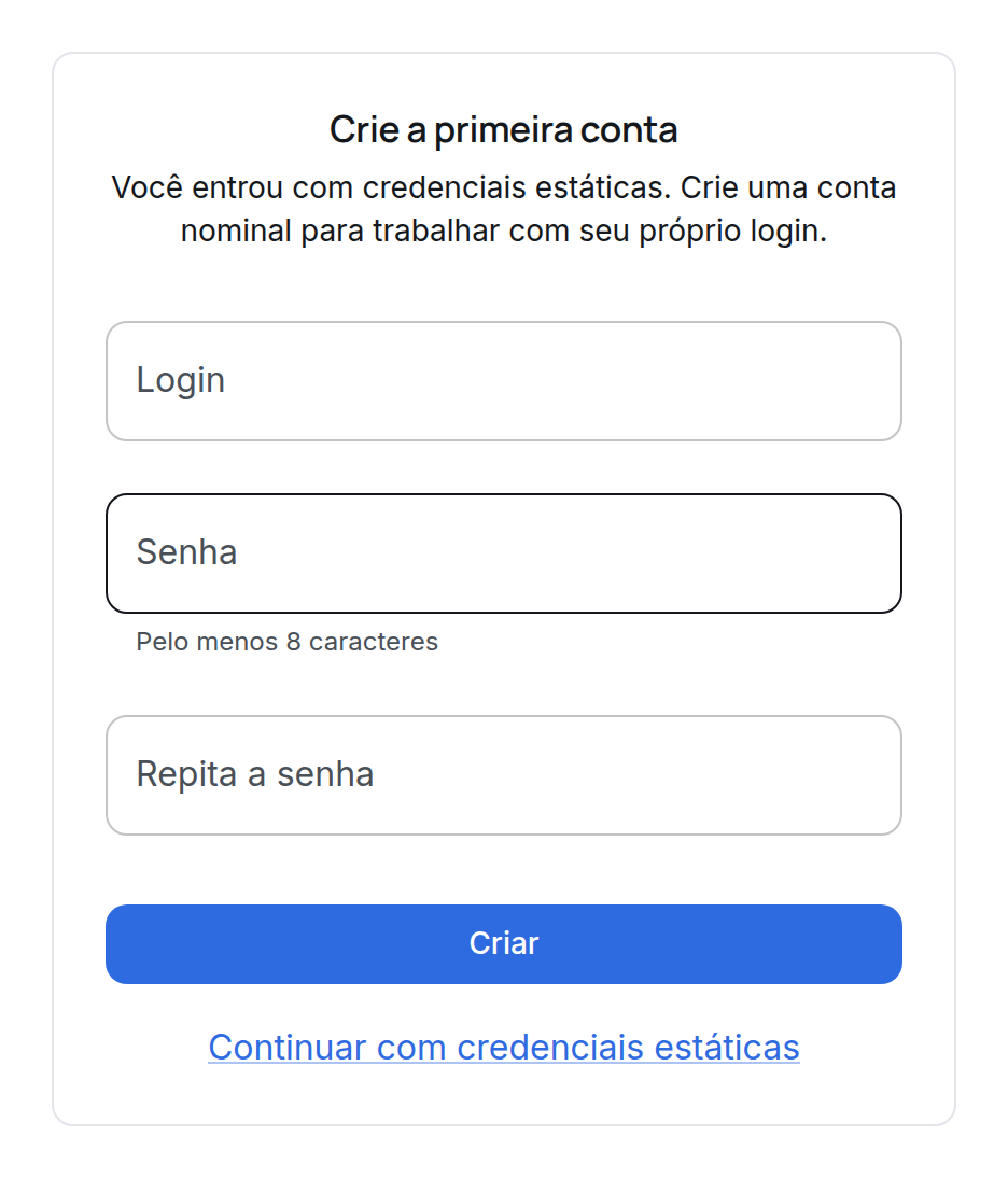 O painel propõe criar o primeiro administrador