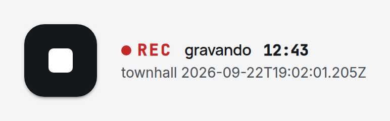 O botão durante a gravação