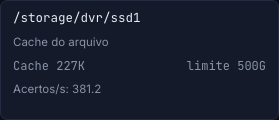 Os discos de um streamer edge: o cartão do disco de cache ao lado dos de arquivo
