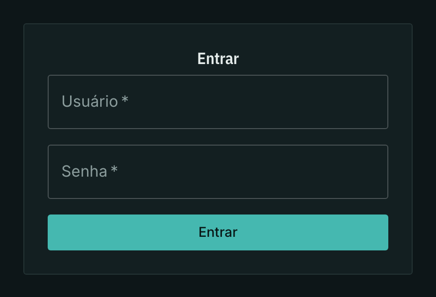 O formulário de login numa máquina recém-instalada