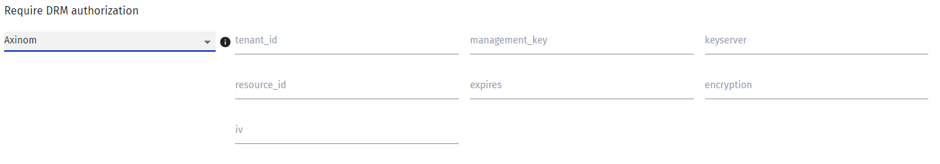 Axinom settings